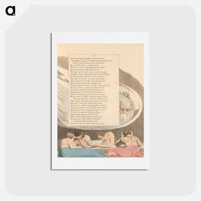 アートポストカード-Trembling Each Gulp, Lest Death Should Snatch the Bowl - ウィリアム ブレイク Postcard.