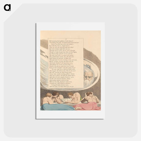 アートポストカード-Trembling Each Gulp, Lest Death Should Snatch the Bowl - ウィリアム ブレイク Postcard.