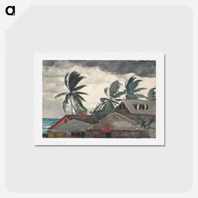 アートポストカード-Hurricane, Bahamas - ウィンスロー ホーマー Postcard.
