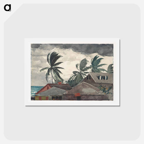 アートポストカード-Hurricane, Bahamas - ウィンスロー ホーマー Postcard.