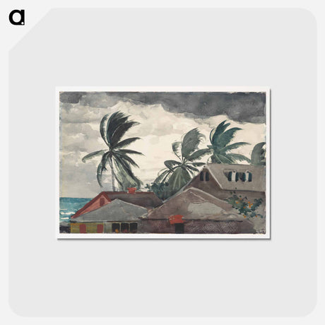 アートポストカード-Hurricane, Bahamas - ウィンスロー ホーマー Postcard.