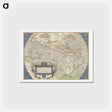 アートポストカード-America Sive Novi Orbis Nova Descriptio - アンティーク地図 Postcard.