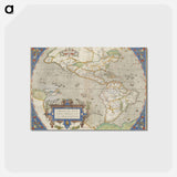 アートポストカード-America Sive Novi Orbis Nova Descriptio - アンティーク地図 Postcard.