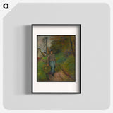 Peasant Woman Carrying Two Bundles of Hay - Camille Pissarro Poster.