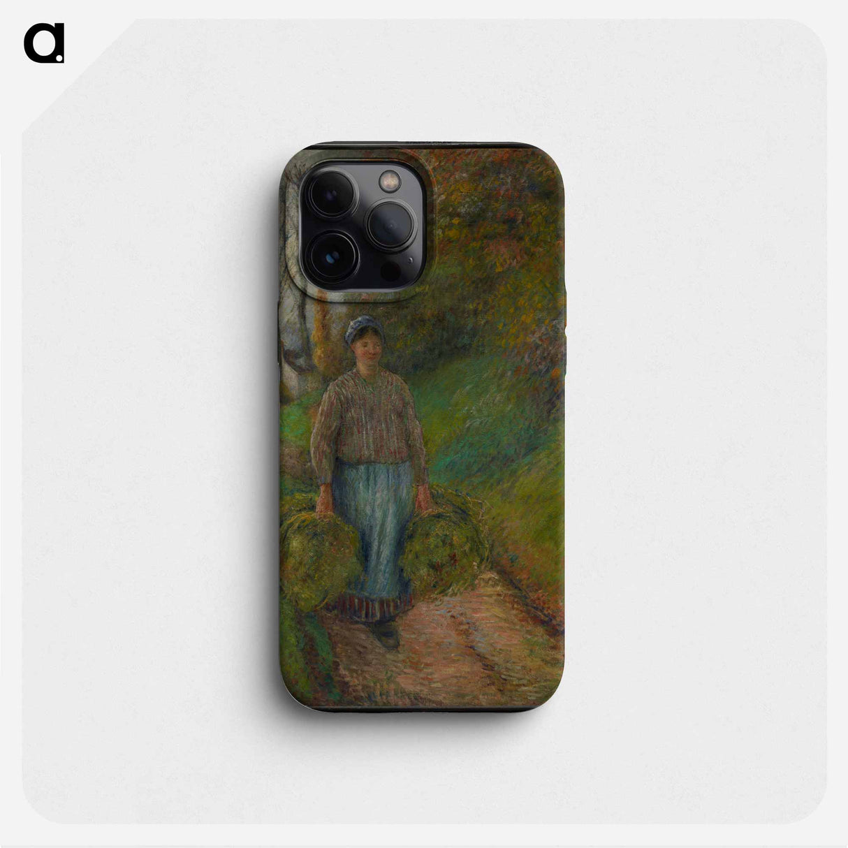 Peasant Woman Carrying Two Bundles of Hay - カミーユ ピサロ Phone Case.