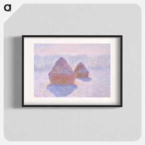 アートポスター-Haystacks (Effect of Snow and Sun) - クロード モネ Poster.