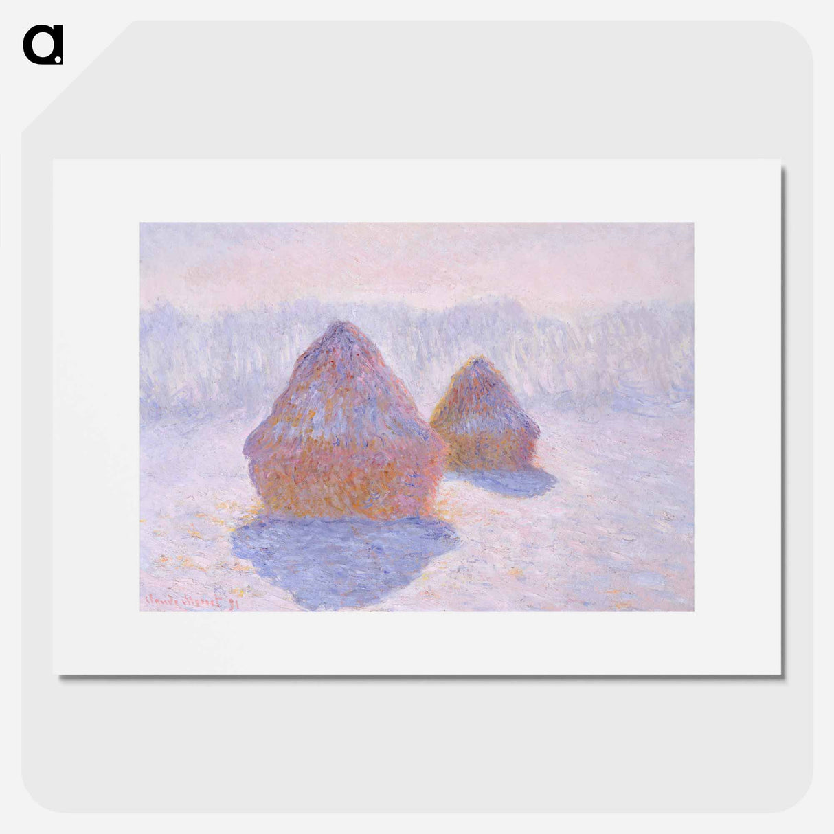 Haystacks (Effect of Snow and Sun) - Claude Monet Poster.