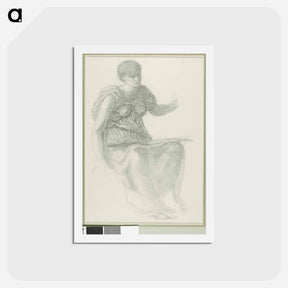 アートポストカード-Study for One of the Fates - エドワード バーン ジョーンズ Postcard.