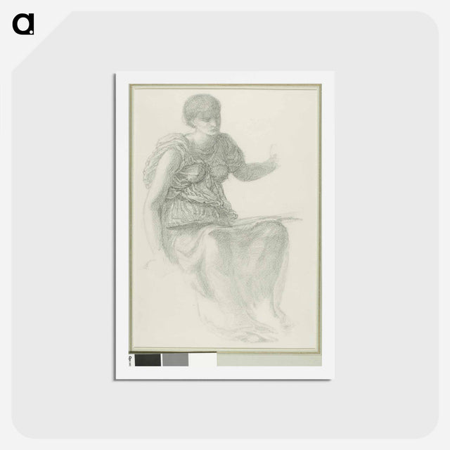 アートポストカード-Study for One of the Fates - エドワード バーン ジョーンズ Postcard.