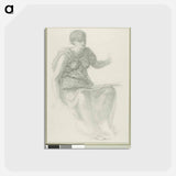 アートポストカード-Study for One of the Fates - エドワード バーン ジョーンズ Postcard.