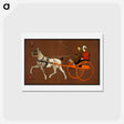 アートポストカード-Couple in a carriage - エドワード ペンフィールド Postcard.