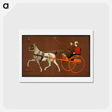 アートポストカード-Couple in a carriage - エドワード ペンフィールド Postcard.