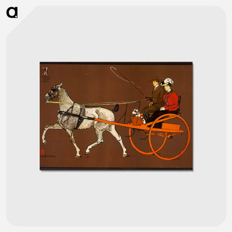 アートポストカード-Couple in a carriage - エドワード ペンフィールド Postcard.