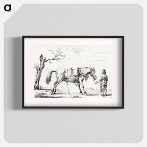 アートポスター-Rider standing next to horse - ジャン ベルナール Poster.