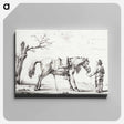 アートパネル-Rider standing next to horse - ジャン ベルナール Canvas.