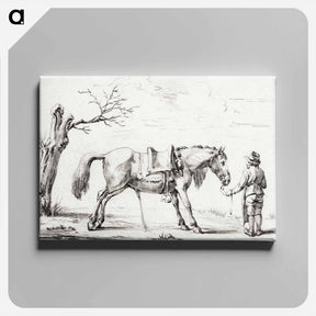 アートパネル-Rider standing next to horse - ジャン ベルナール Canvas.