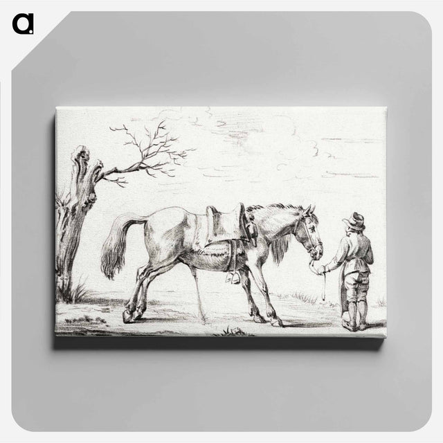 アートパネル-Rider standing next to horse - ジャン ベルナール Canvas.
