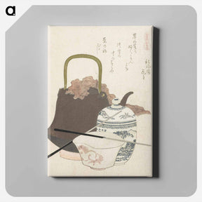アートパネル-A comparison of Genroku poems and shells - 葛飾 北斎 Canvas.