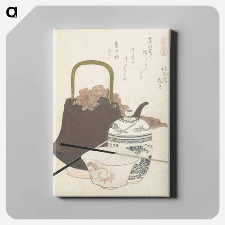アートパネル-A comparison of Genroku poems and shells - 葛飾 北斎 Canvas.