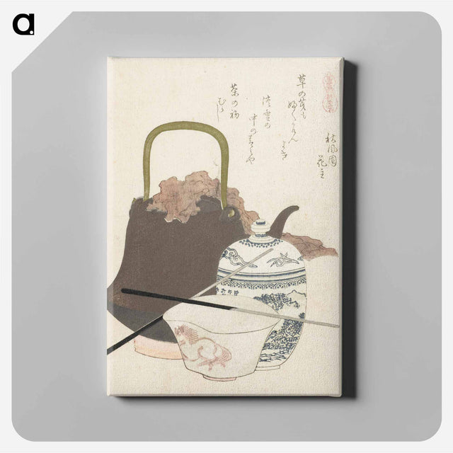 アートパネル-A comparison of Genroku poems and shells - 葛飾 北斎 Canvas.
