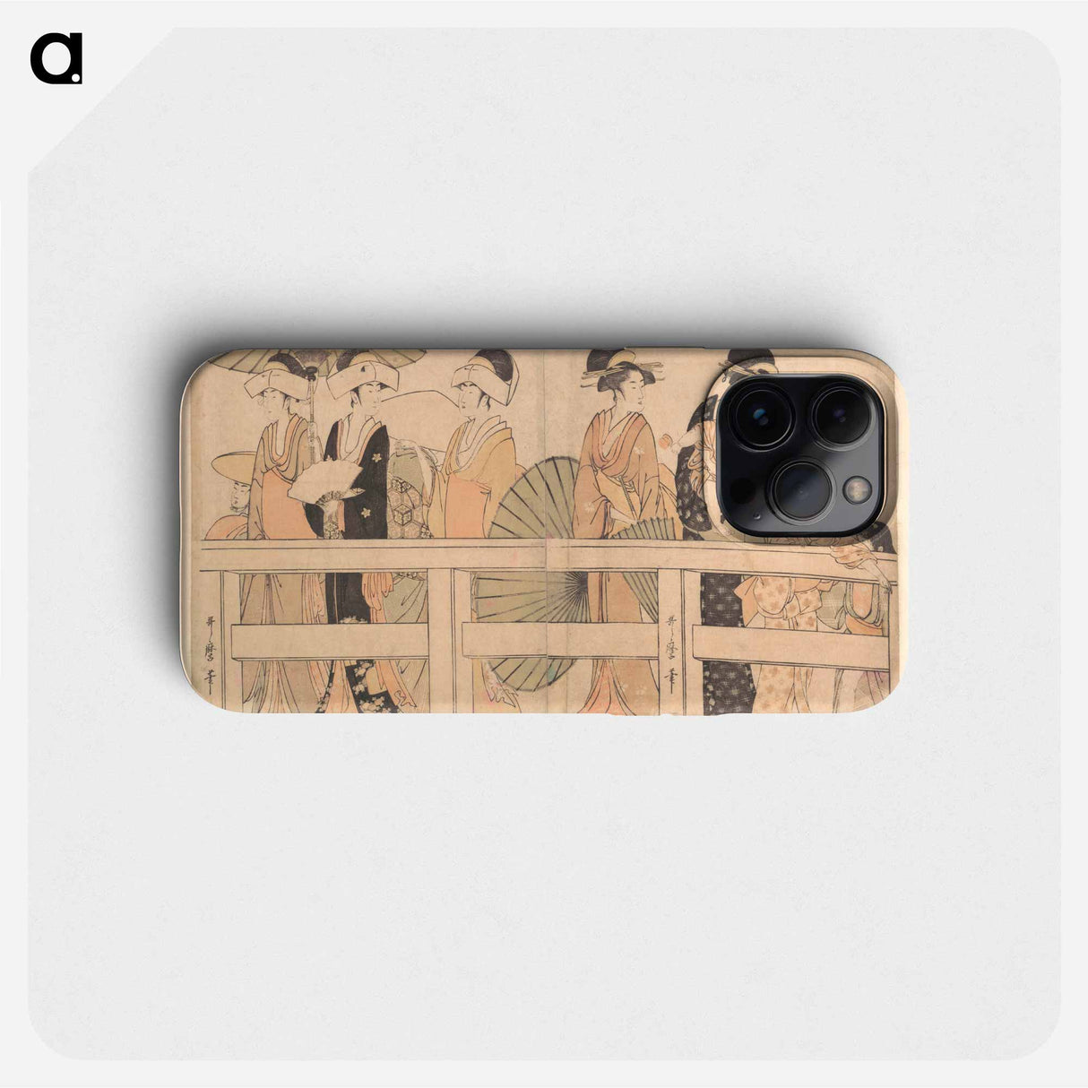 Enjoying the Cool Evening Breeze on and under the Bridge - 喜多川 歌麿 Phone Case.