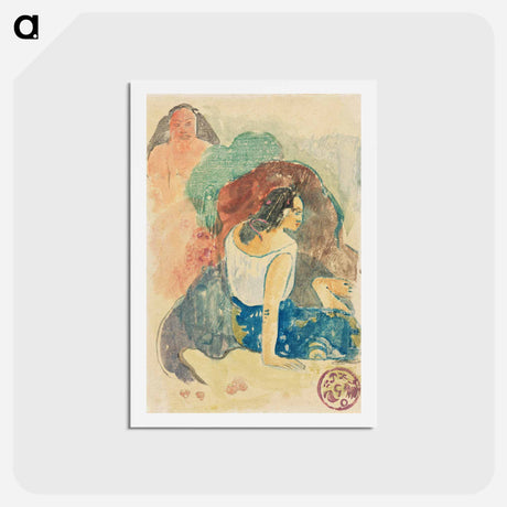 アートポストカード-Words of the Devil - ポール ゴーギャン Postcard.