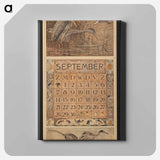 Kalenderblad voor september met reigers in het riet by Theo van Hoytema - テオ ヴァン ホイテマ Canvas.