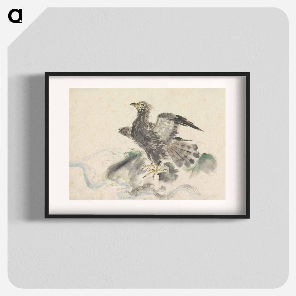 Roofvogel op rots - 歌川 国芳 Poster.