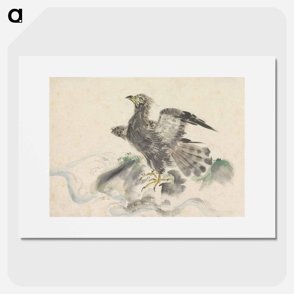 Roofvogel op rots - 歌川 国芳 Poster.