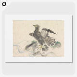Roofvogel op rots - 歌川 国芳 Poster.