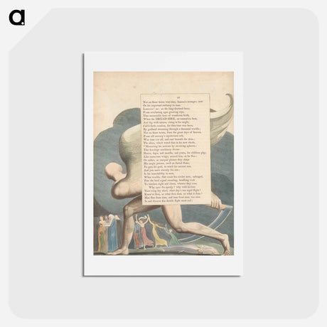 アートポストカード-Young's Night Thoughts, Page 26, Measuring His Motions by Revolving Spheres - ウィリアム ブレイク Postcard.