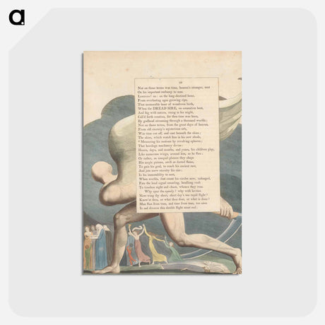 アートポストカード-Young's Night Thoughts, Page 26, Measuring His Motions by Revolving Spheres - ウィリアム ブレイク Postcard.