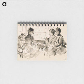 アートメモ帳-Ryhmä naisia ja lapsia pianon ympärillä - アルバート エーデルフェルト Memo.