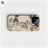 Ryhmä naisia ja lapsia pianon ympärillä - アルバート エーデルフェルト Phone Case.