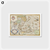 アートポストカード-Indiae Orientalis Insularumque Adiacientium Typus - アンティーク地図 Postcard.