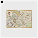 アートポストカード-Indiae Orientalis Insularumque Adiacientium Typus - アンティーク地図 Postcard.