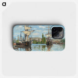 Ships Riding on the Seine at Rouen - Claude Monet Phone Case.