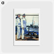 アートポストカード-Sailor and officer standing on deck - エドワード ペンフィールド Postcard.