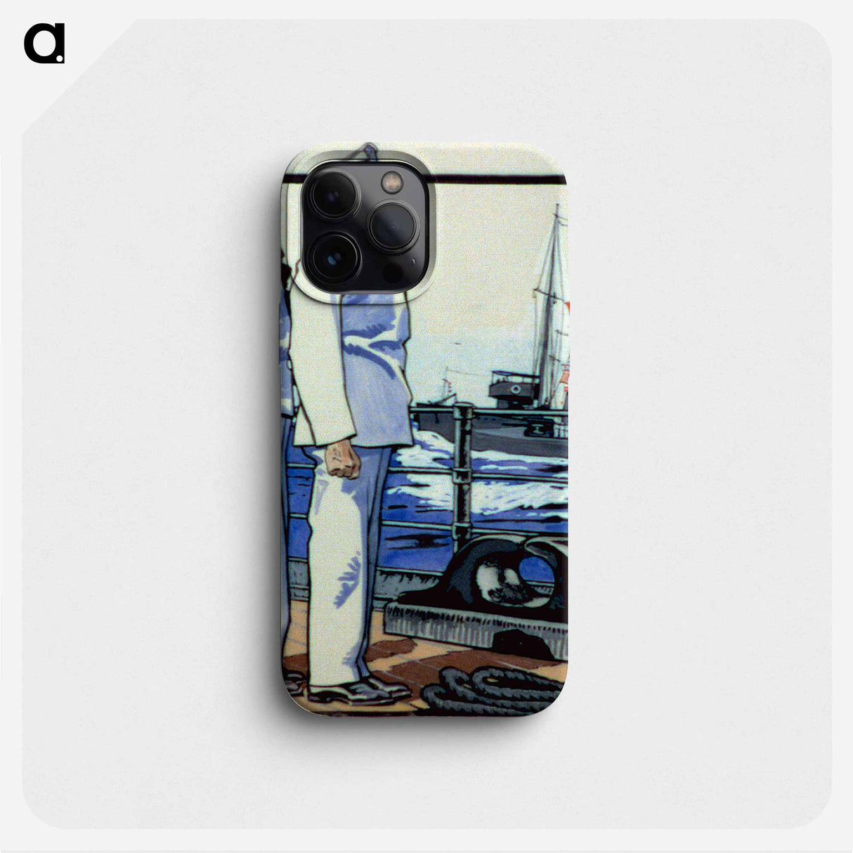 Sailor and officer standing on deck - Edward Penfield Phone Case.