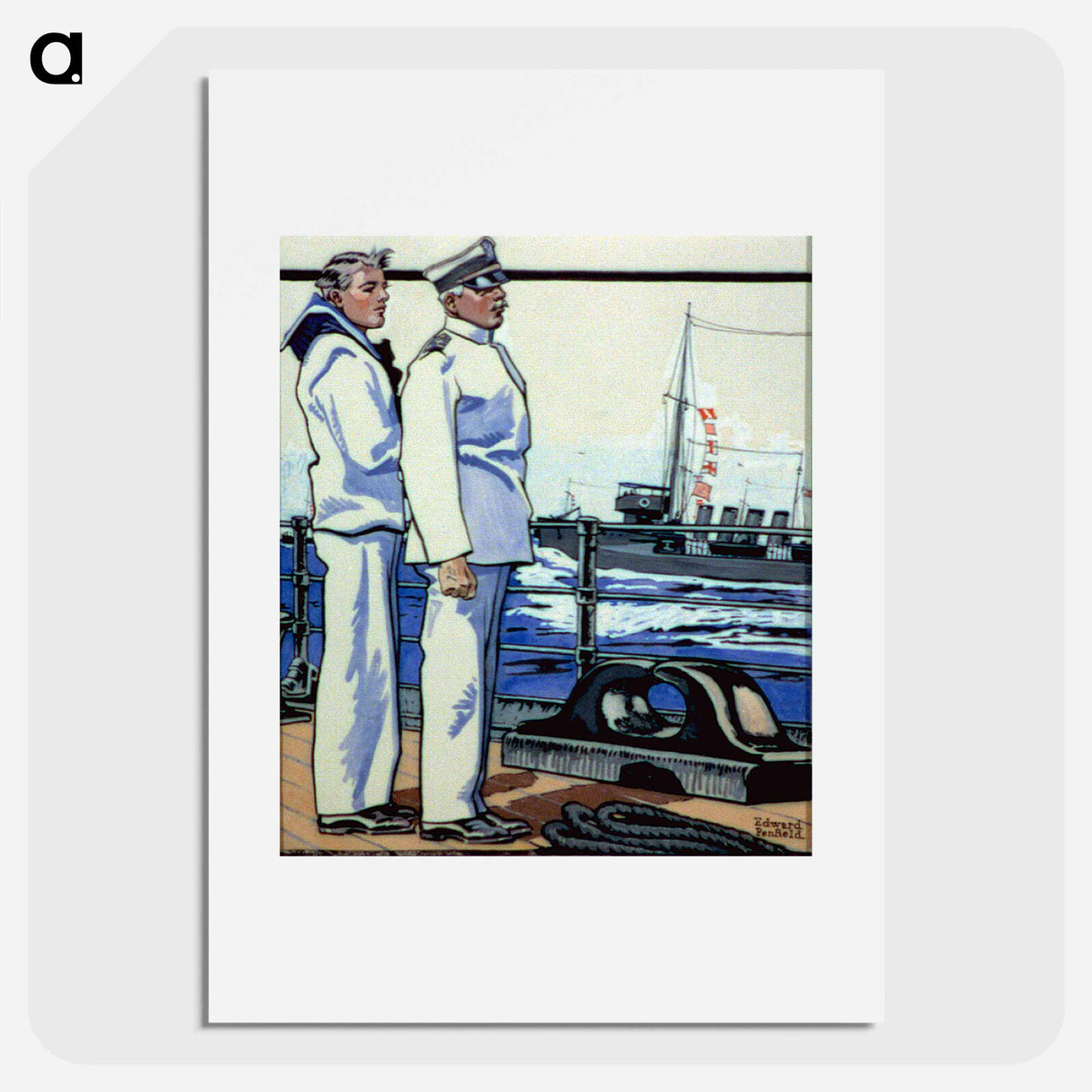 Sailor and officer standing on deck - エドワード ペンフィールド Poster.