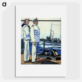 Sailor and officer standing on deck - Edward Penfield Poster.