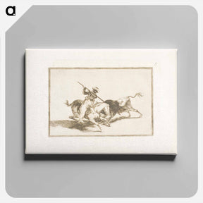 アートパネル-The Spirited Moor Gazul is the First to Spear Bulls According to Rules - フランシスコ デ ゴヤ Canvas.