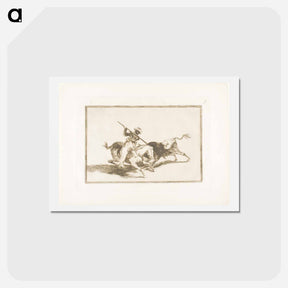 アートポストカード-The Spirited Moor Gazul is the First to Spear Bulls According to Rules - フランシスコ デ ゴヤ Postcard.