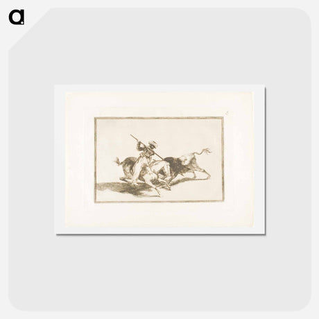 アートポストカード-The Spirited Moor Gazul is the First to Spear Bulls According to Rules - フランシスコ デ ゴヤ Postcard.