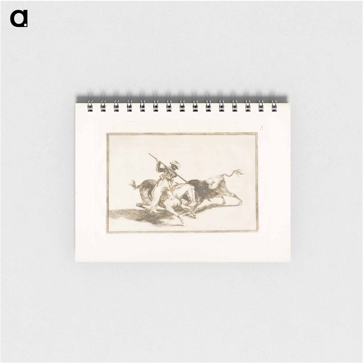 The Spirited Moor Gazul is the First to Spear Bulls According to Rules - Francisco de Goya Memo.