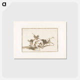 アートポストカード-The Spirited Moor Gazul is the First to Spear Bulls According to Rules - フランシスコ デ ゴヤ Postcard.