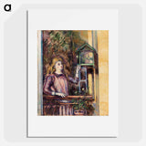 Girl with Birdcage - Paul Cezanne Poster.