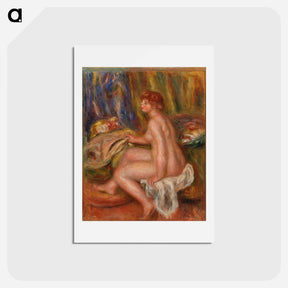 アートポストカード-Seated Female Nude, Profile View - ピエール オーギュスト ルノワール Postcard.