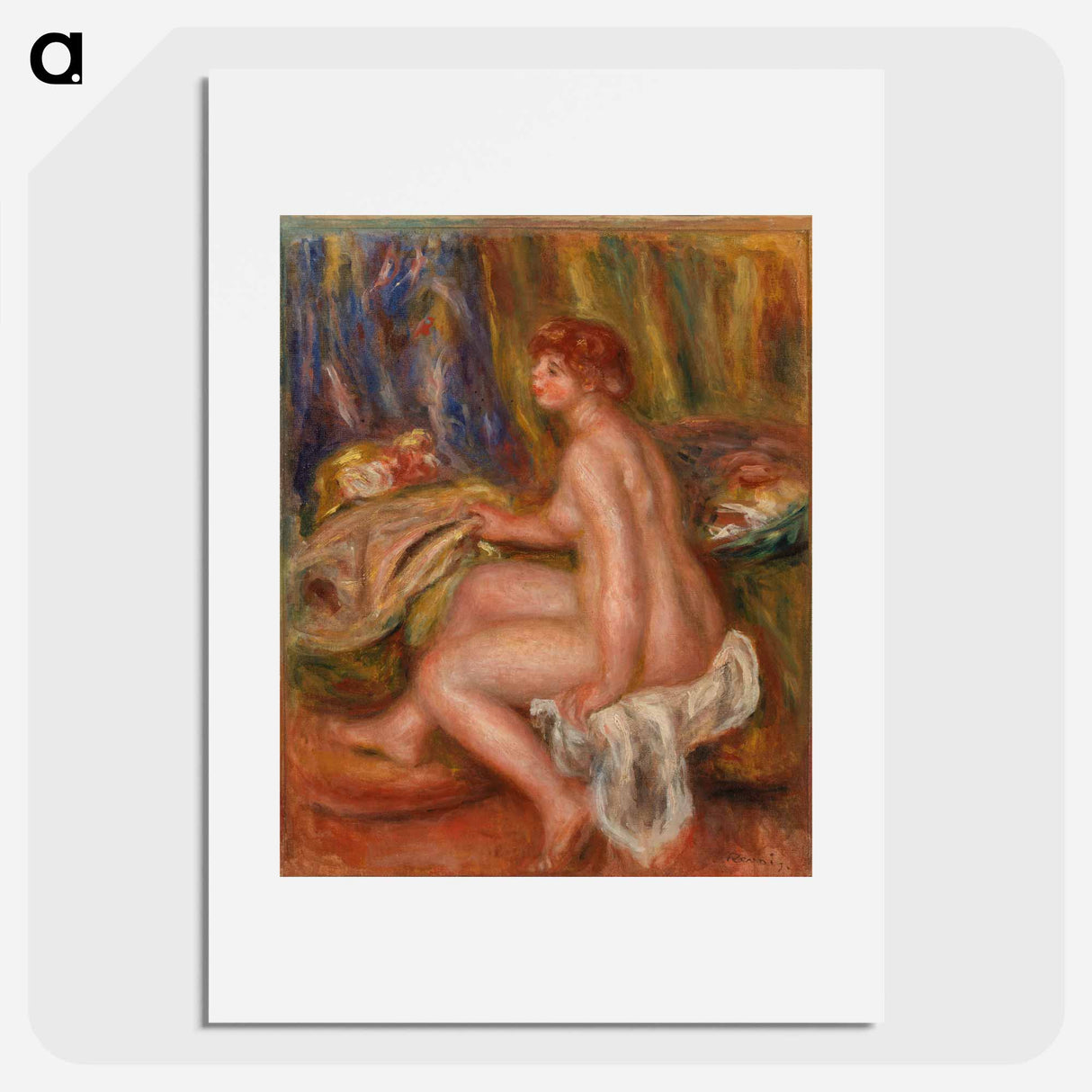 Seated Female Nude, Profile View - Pierre-Auguste Renoir Poster.