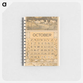 アートメモ帳-Kalenderblad oktober met eenden - テオ ヴァン ホイテマ Memo.